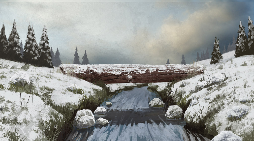 Background art for the John Lewis 2013 christmas capaign, the bear and Hare, ebook and print